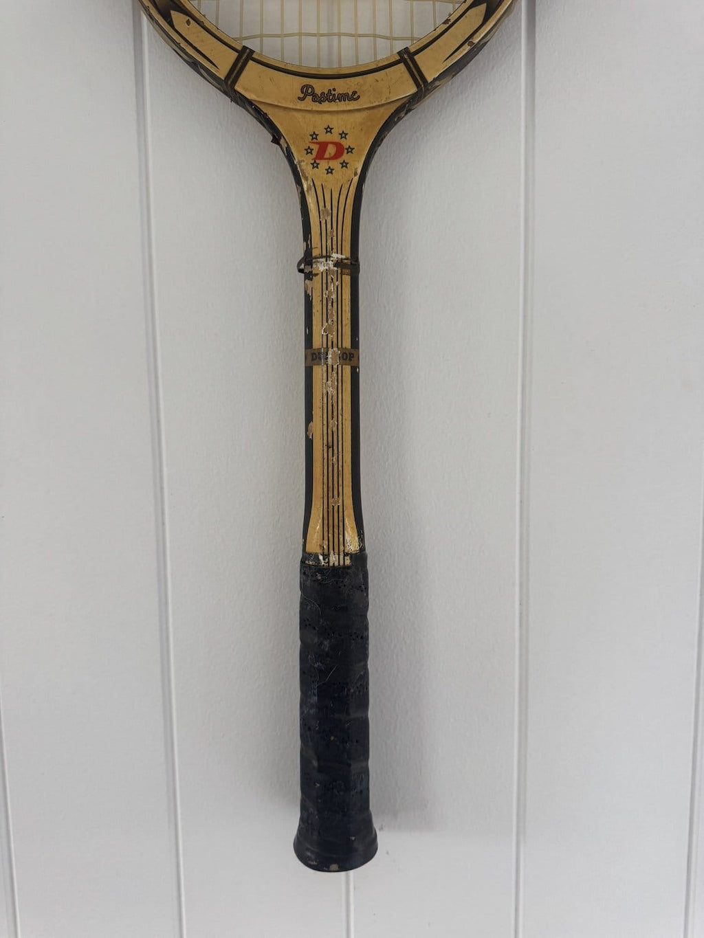 Vintage Tennis Racquet Wall Art - Yellow Heart