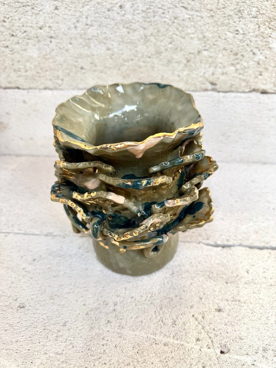 Olive Afternoon - Sculptural Vase