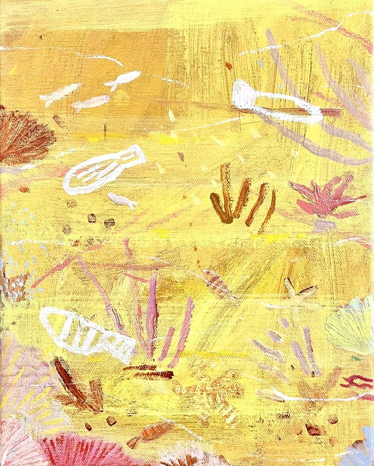 Yellow Coral - Original Painting-Original Art-Janey Forbes-Greenhouse Interiors Pty Ltd