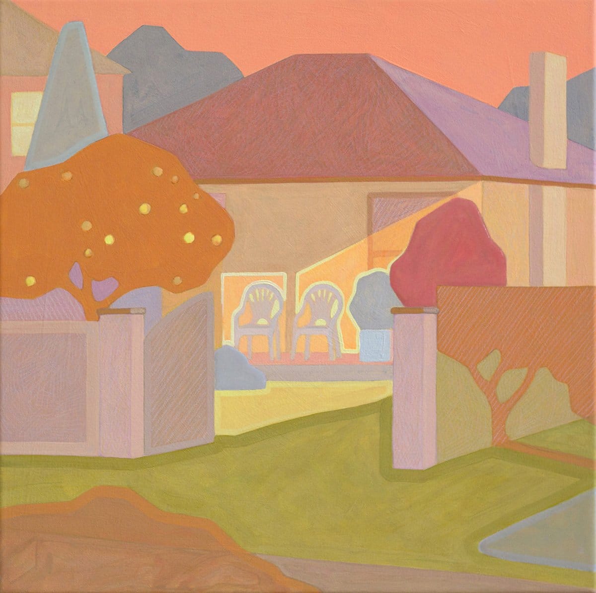 Two Chairs And A Lemon Tree - Original Art