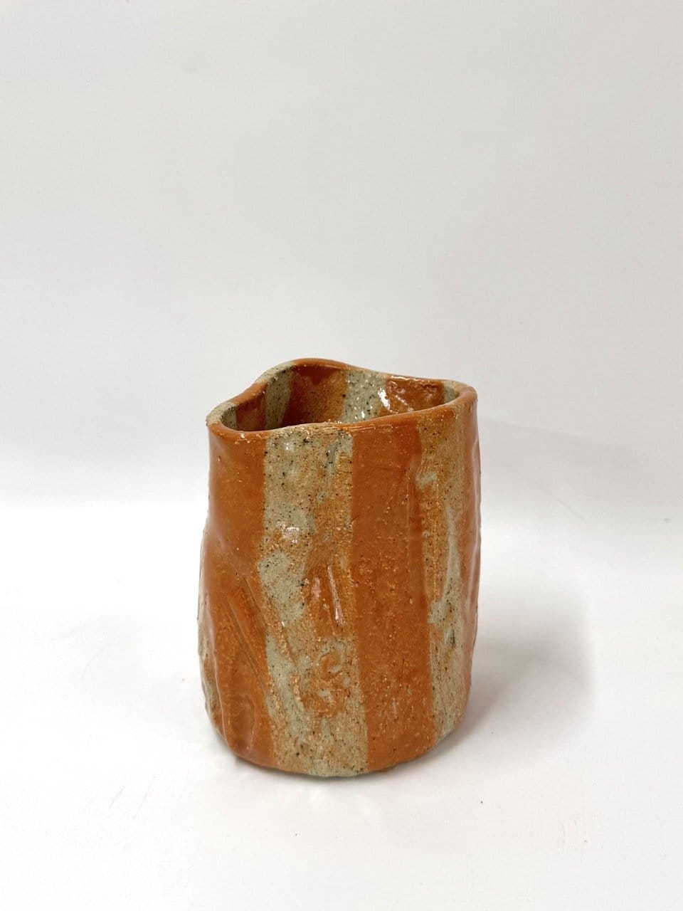 Short Crush Vase 'Copper Stripe Wash'