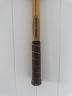 Vintage Tennis Racquet Wall Hanging With Woven Heart - Olive Green