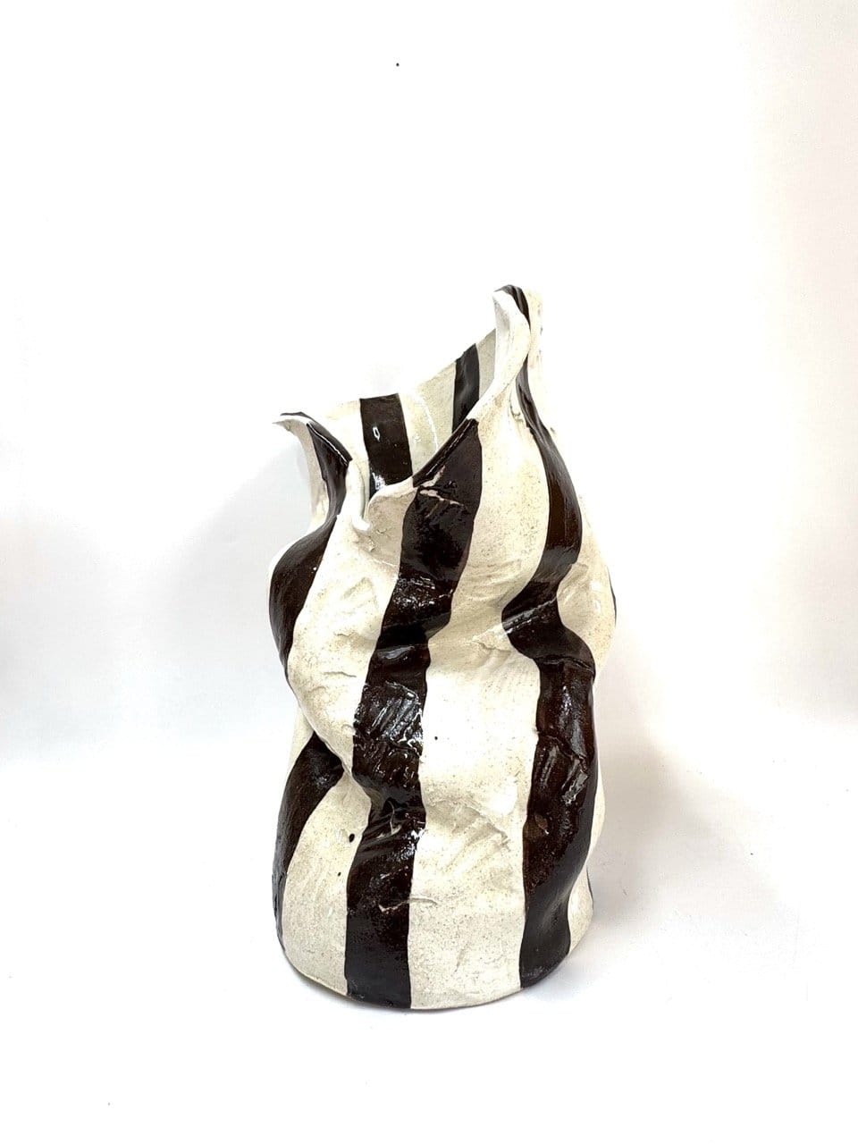 Tall Crush Vase 'Chocolate Stripe'
