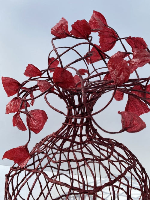 Woven Vase In Red