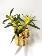 Short Crush Sculptural Vase ' Butter Brown Gold'