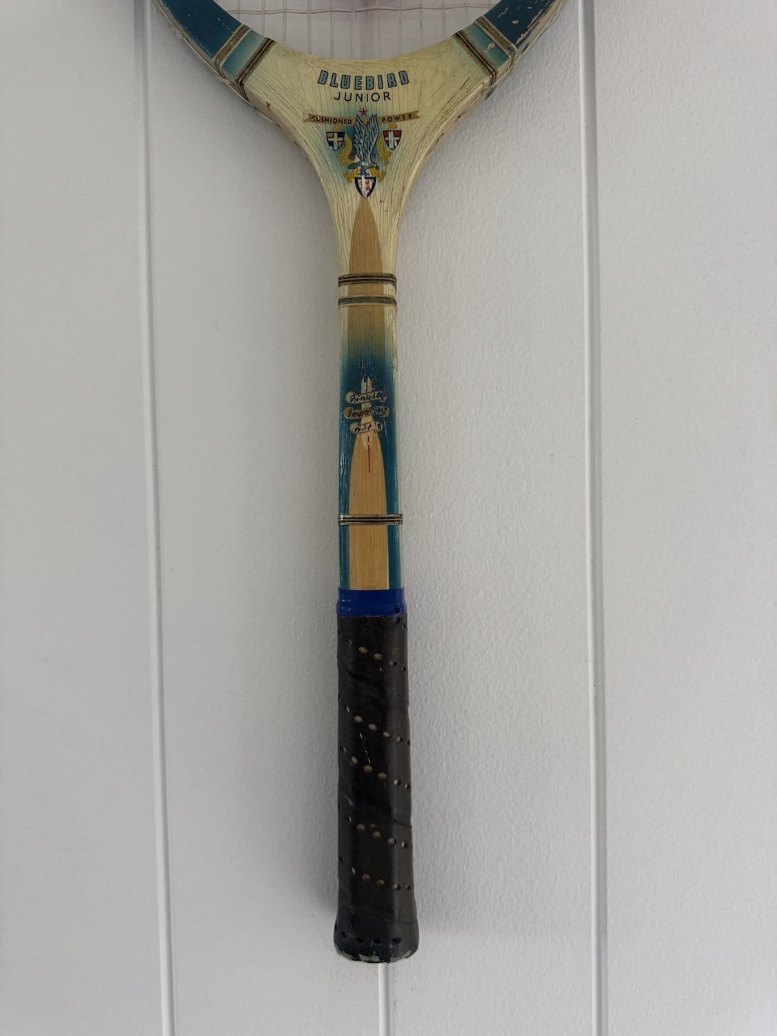 Vintage Tennis Racquet With Pink Woven Heart