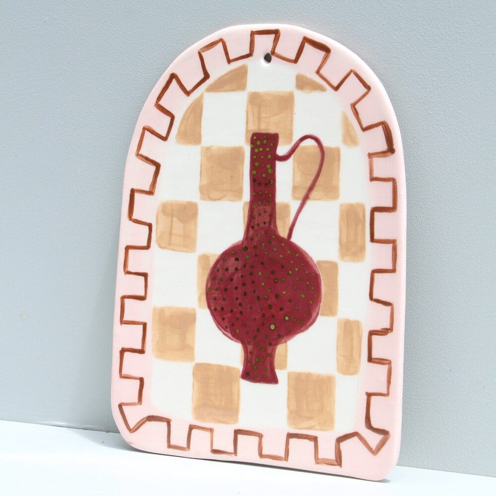 Art Tile - Burgundy Vessel