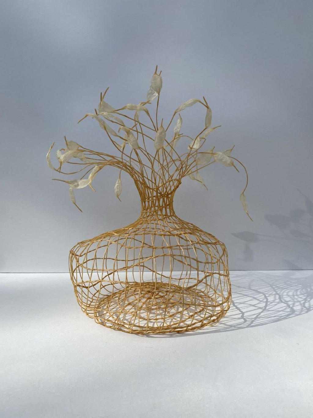 Woven Vase In Pale Yellow