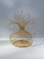 Woven Vase In Pale Yellow