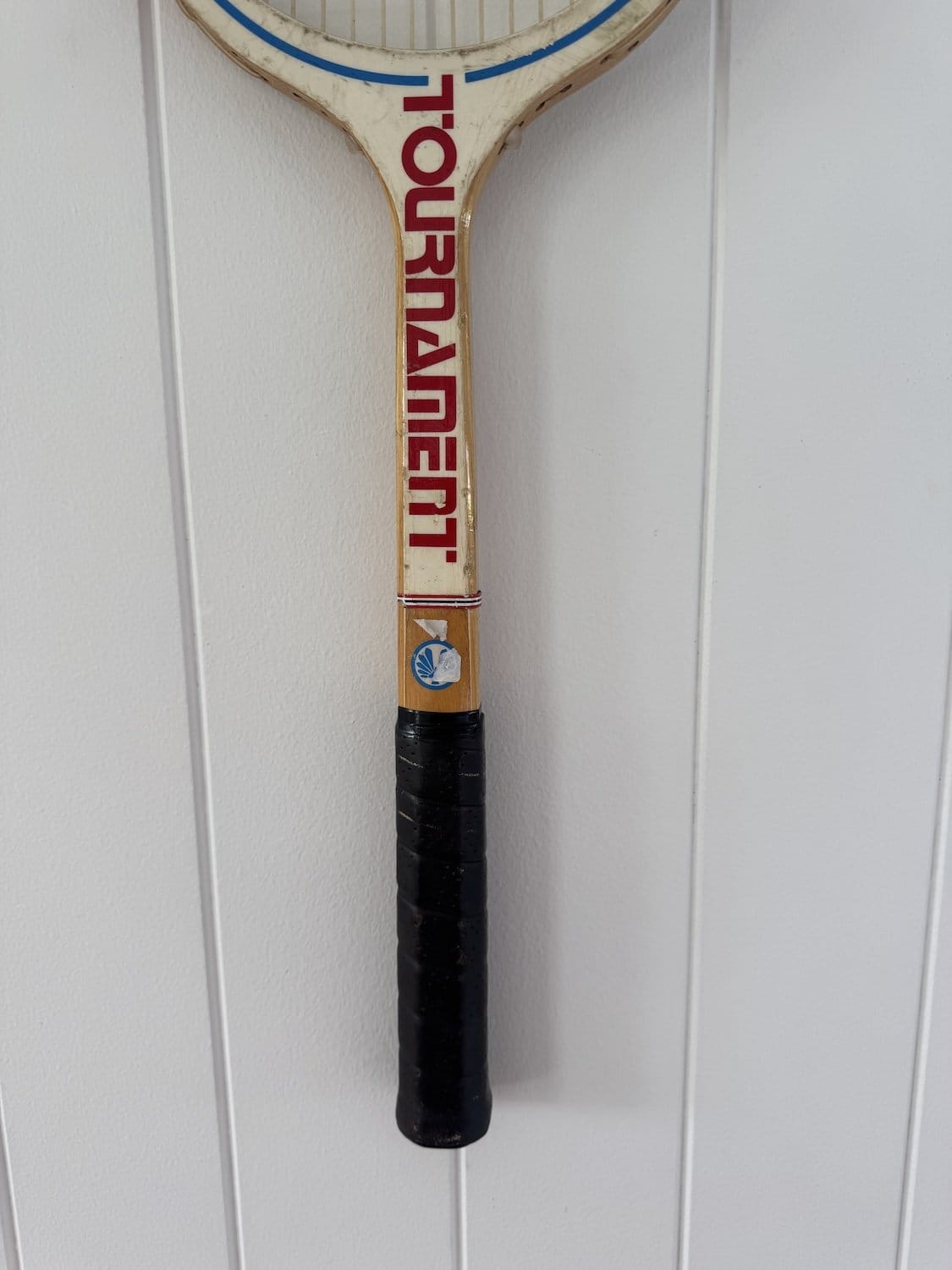 Vintage Tennis Racquet Wall Decor With Red Woven Heart-Wall Hangings-What A Racquet-Greenhouse Interiors Pty Ltd