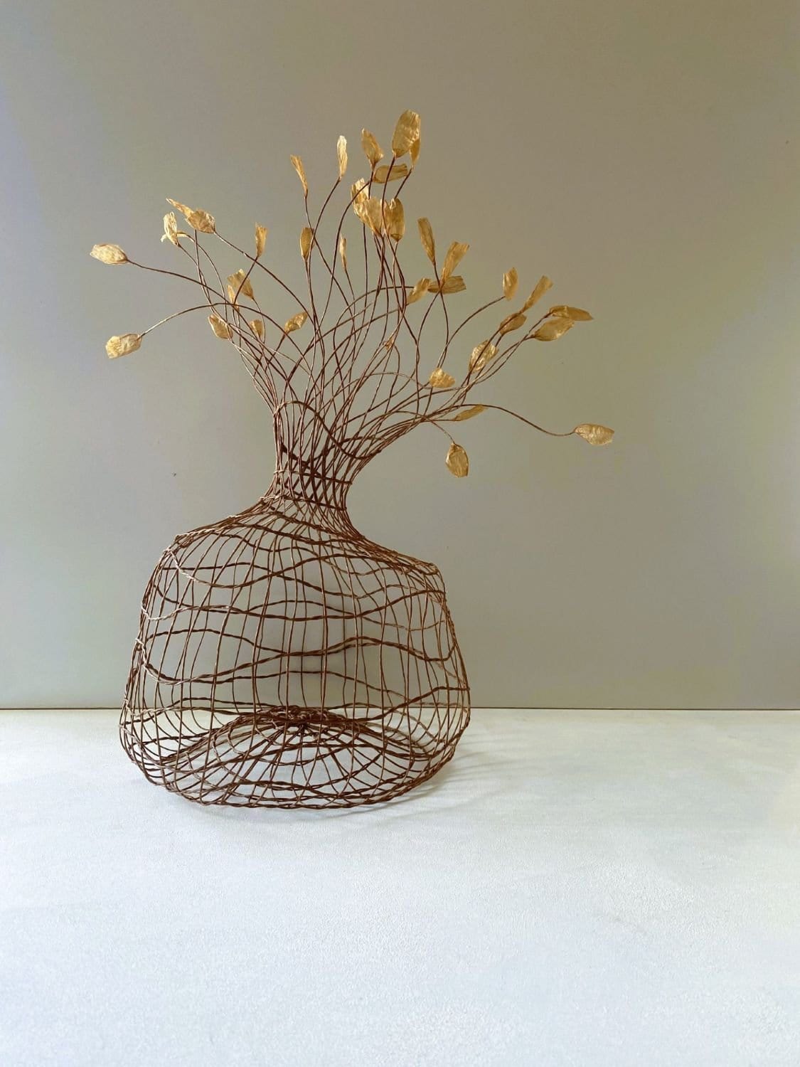 Woven Vase In Natural Brown