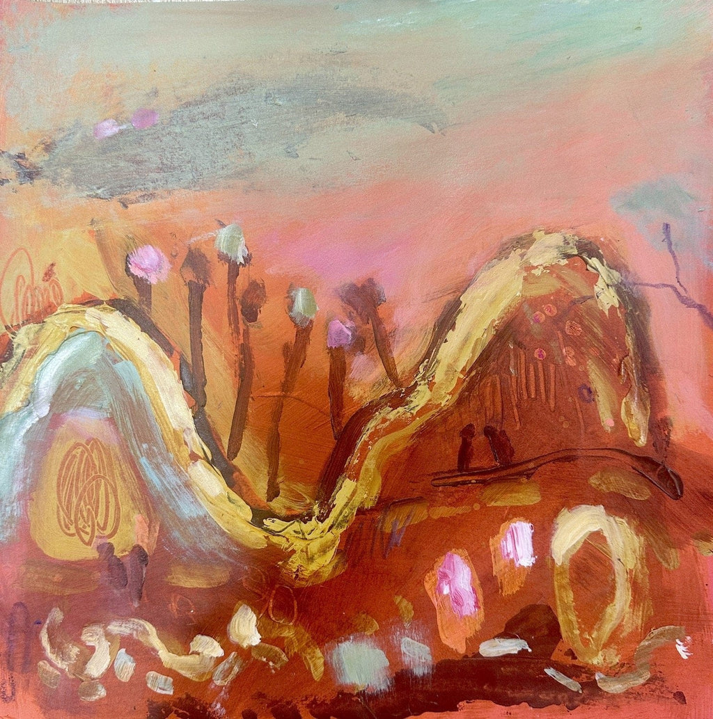 Pink Hills 3 - Original Art-Original Art-Ann Rayment-Greenhouse Interiors Pty Ltd