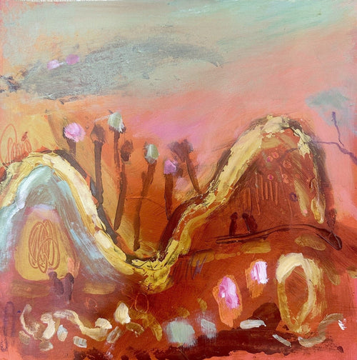 Pink Hills 3 - Original Art-Original Art-Ann Rayment-Greenhouse Interiors Pty Ltd