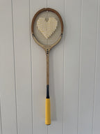 Vintage Squash Racquet With Woven Heart - Retro Yellow