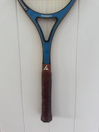 Vintage Tennis Racquet Wall Hanging With Woven Heart - Yellow-Wall Hangings-What A Racquet-Greenhouse Interiors Pty Ltd