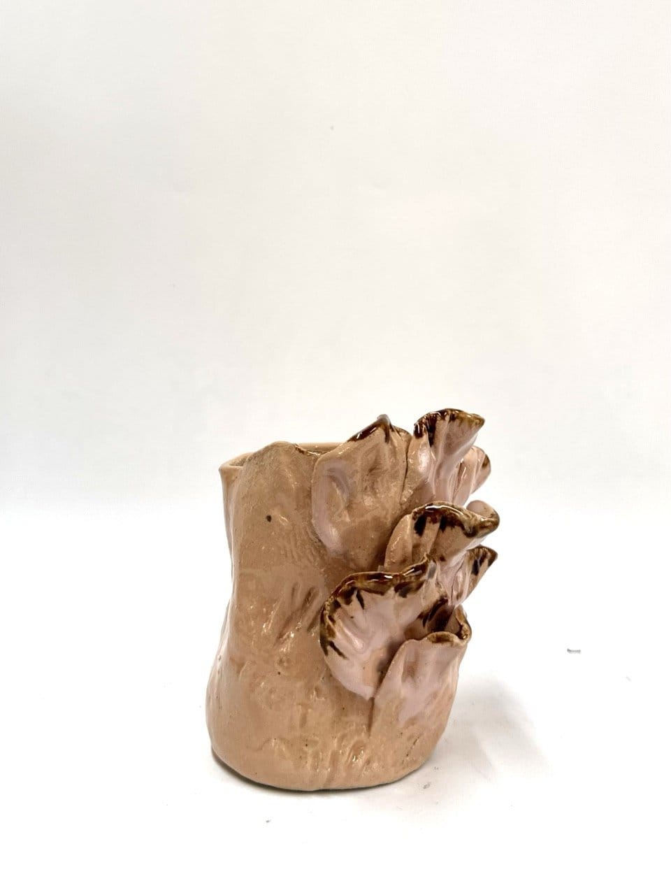 Short Sculptural Vase 'Blush Brown'