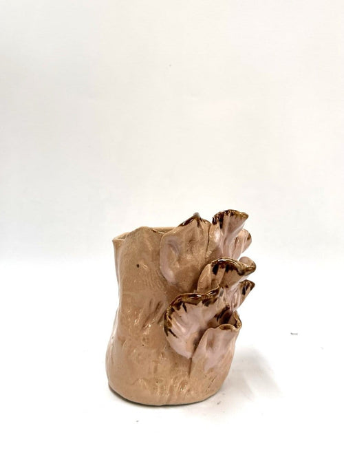 Short Sculptural Vase 'Blush Brown'