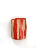 Mid Crush Wall Vase 'Red Blush Stripe'