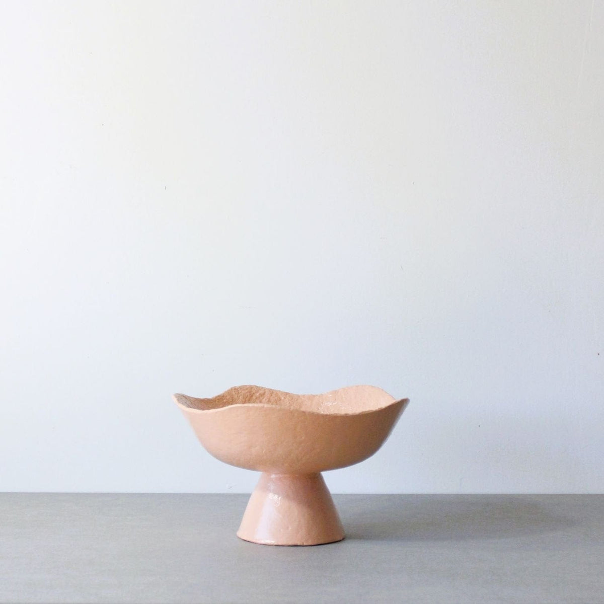 Wavy Pedestal Bowl - Apricot