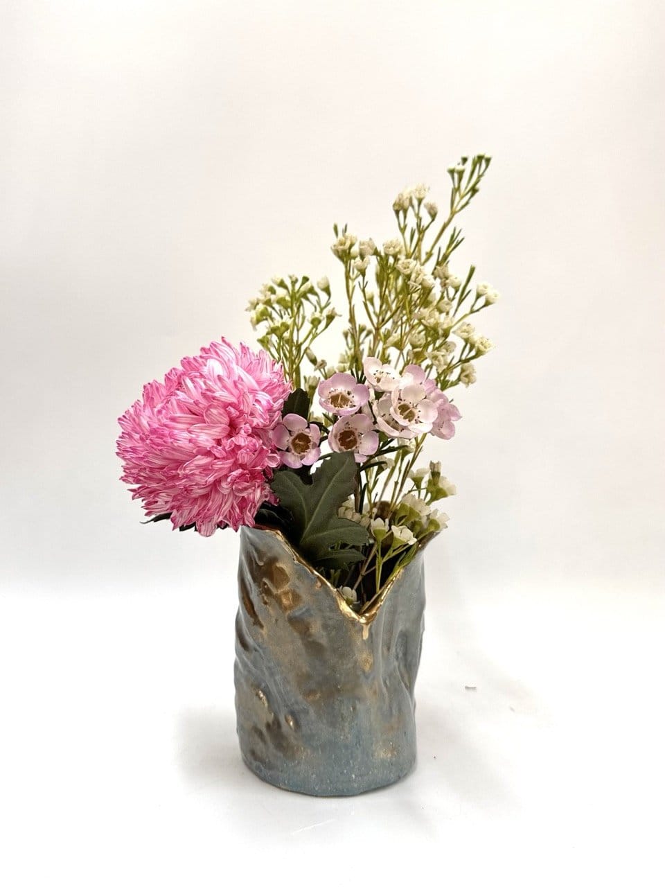 Short Crush Vase 'Gold Steel'
