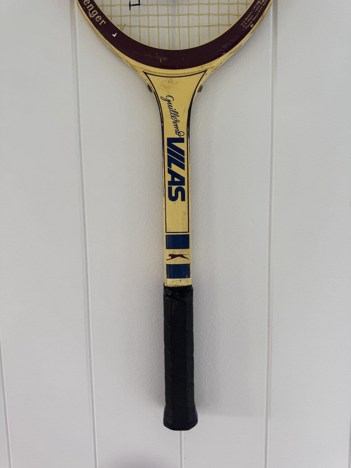 What A Racquet! Vintage Tennis Racquet Wall Hanging With Woven Heart - Baby Blue-Wall Hangings-What A Racquet-Greenhouse Interiors Pty Ltd