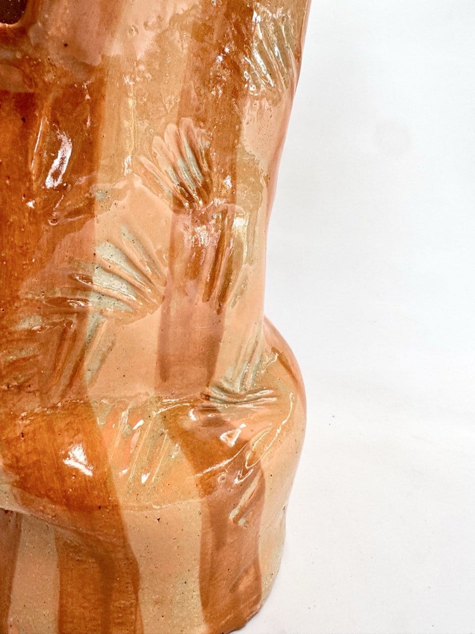 Tall Crush Vase 'Coral Copper'-Ceramics-Lauren Barton-Greenhouse Interiors Pty Ltd