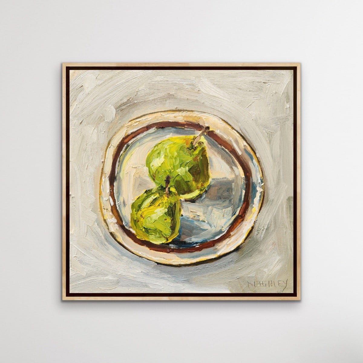 Vintage Plate & Pears - Original Art-Original Art-Michelle Keighley-Greenhouse Interiors Pty Ltd
