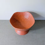 Wavy Pedestal Bowl - Terracotta Peach