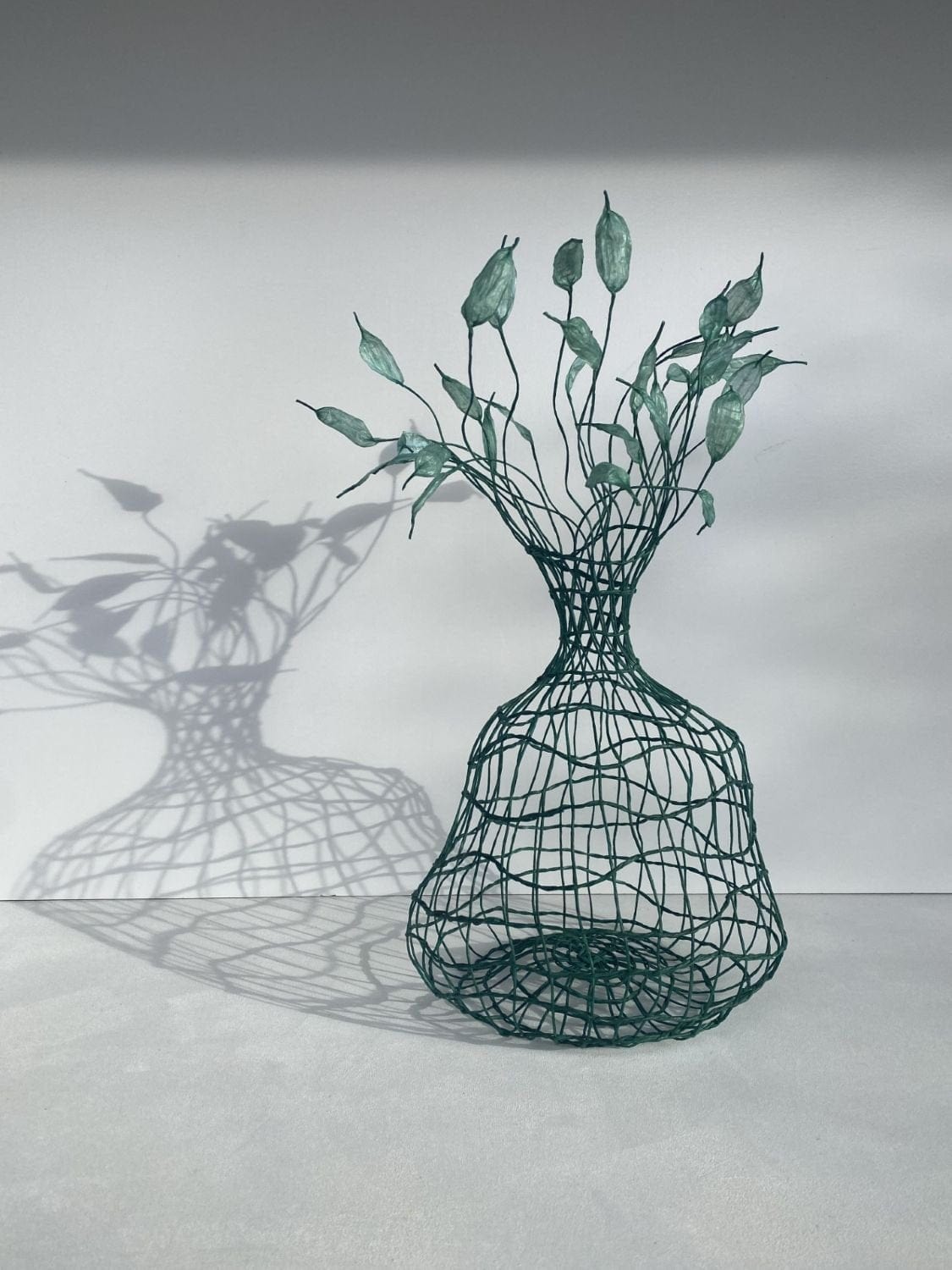 Woven Vase In Aqua