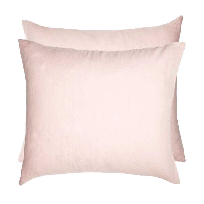 Linen Euro Pillowcase Set - Blush Pink