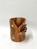 Short Crush Sculptural Vase ' Copper Brown Gold'