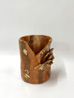 Short Crush Sculptural Vase ' Copper Brown Gold'