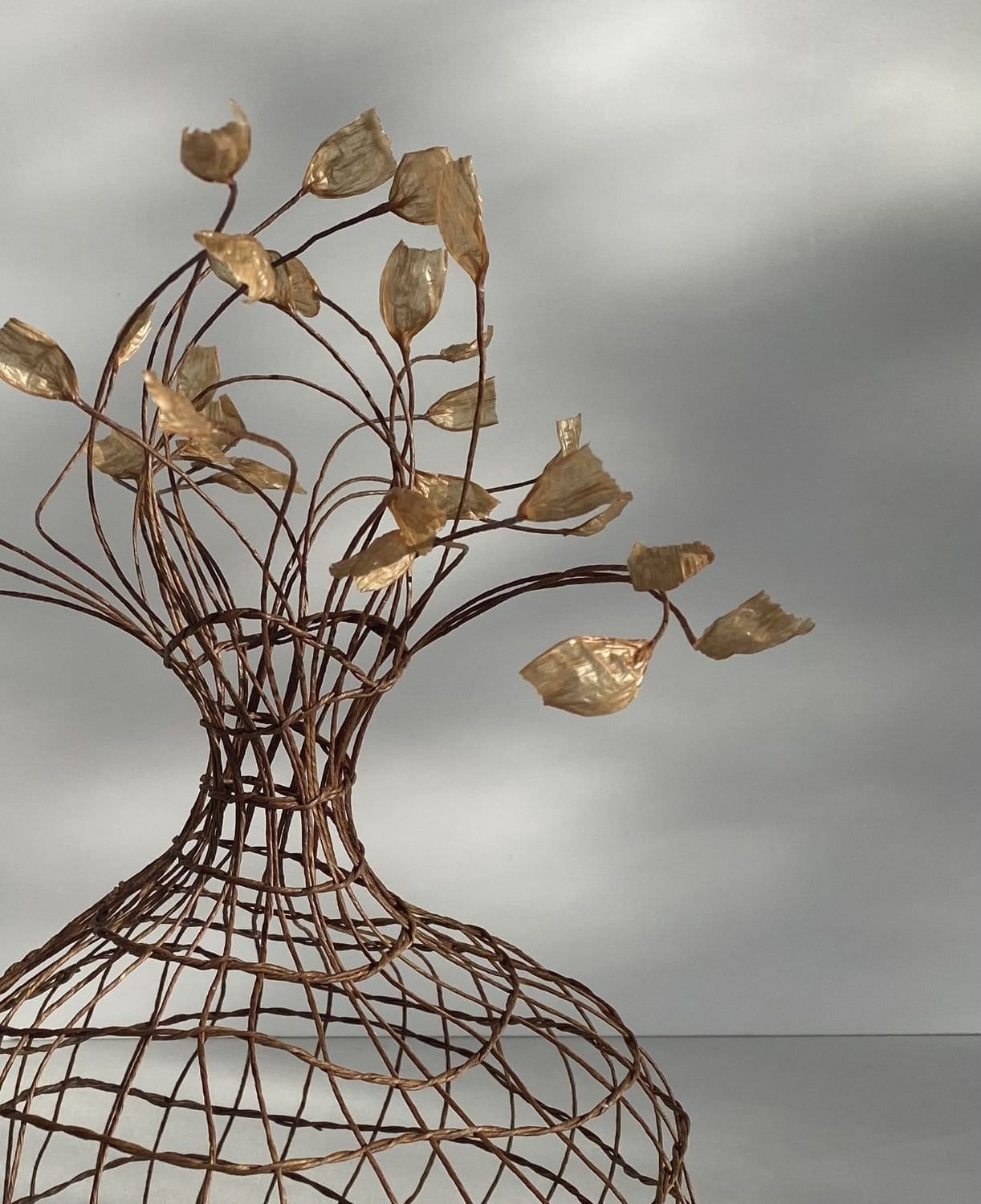 Woven Vase In Natural Brown