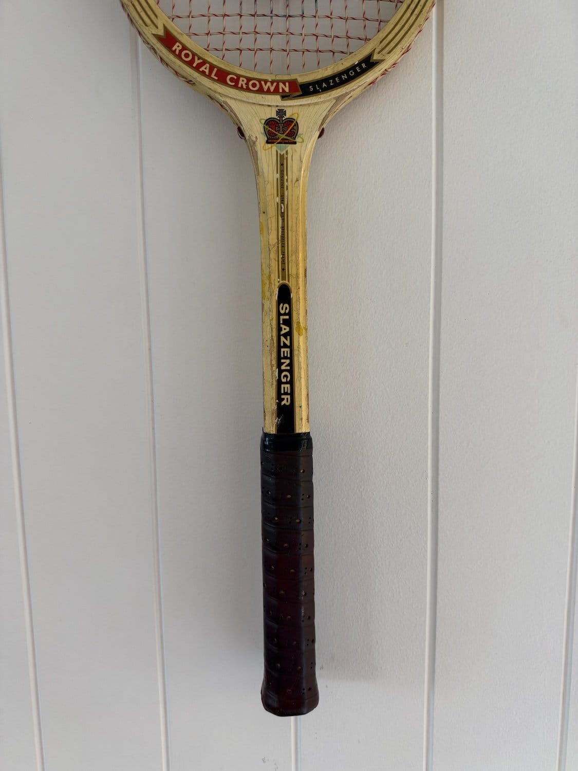 Vintage Tennis Racquet Wall Art - Mustard Heart