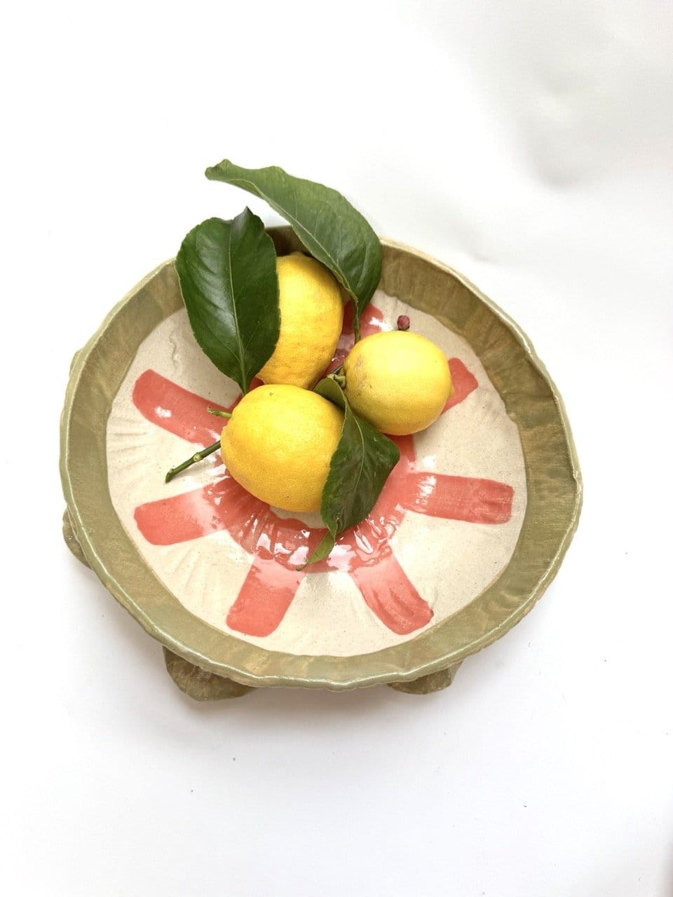 Salad Bowl - 'Pink Green'-Ceramics-Lauren Barton-Greenhouse Interiors Pty Ltd