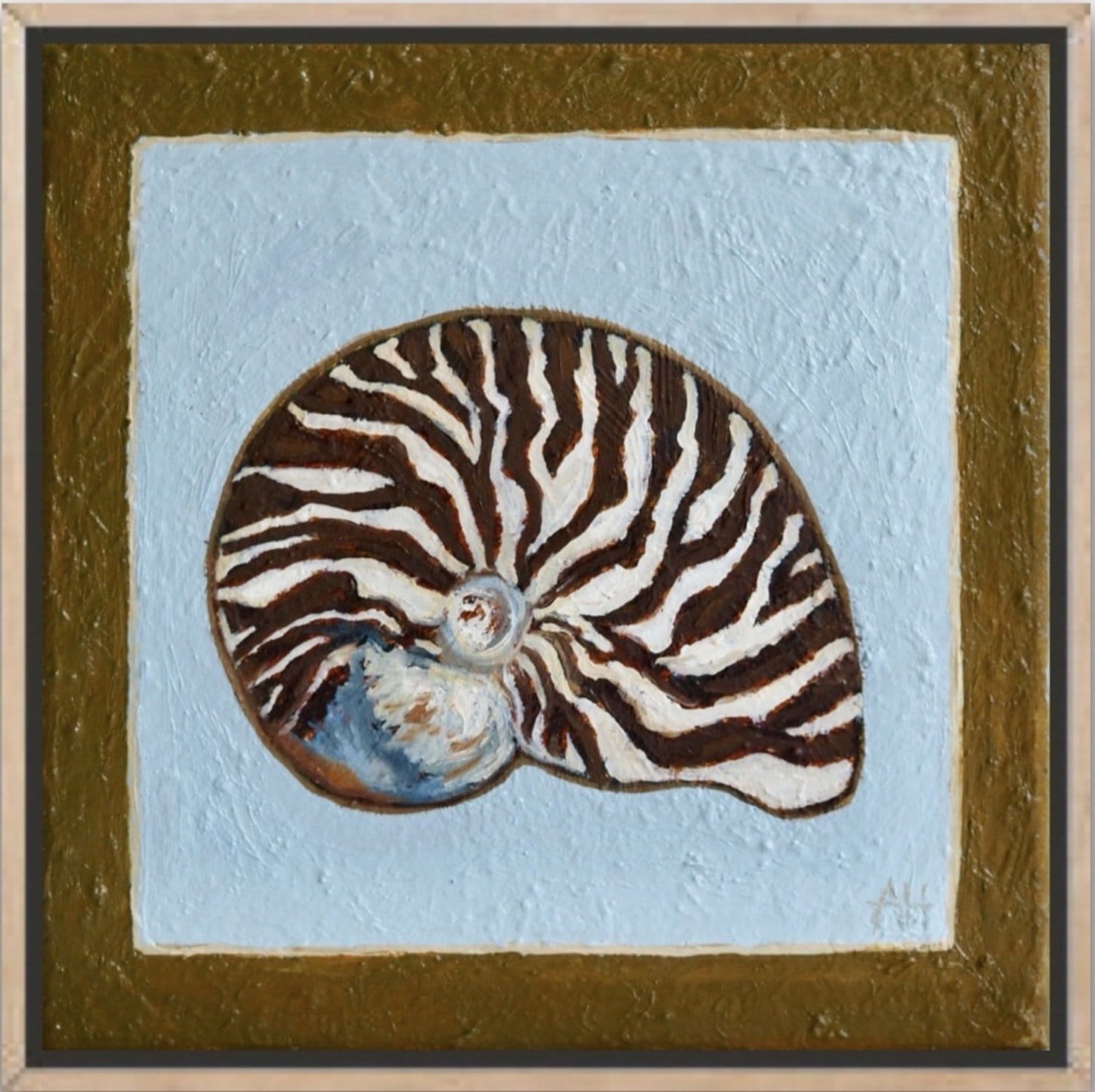 Caramel Stripe Conch - Original Art-Original Art-Aleisha Hobson-Greenhouse Interiors Pty Ltd