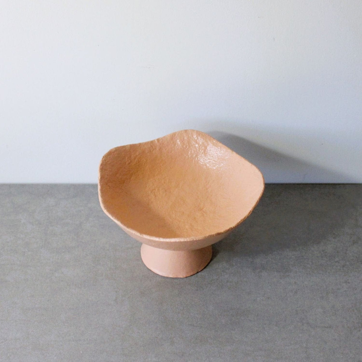 Wavy Pedestal Bowl - Apricot