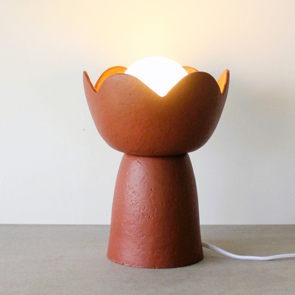 Lotus Table Lamp - Red Earth