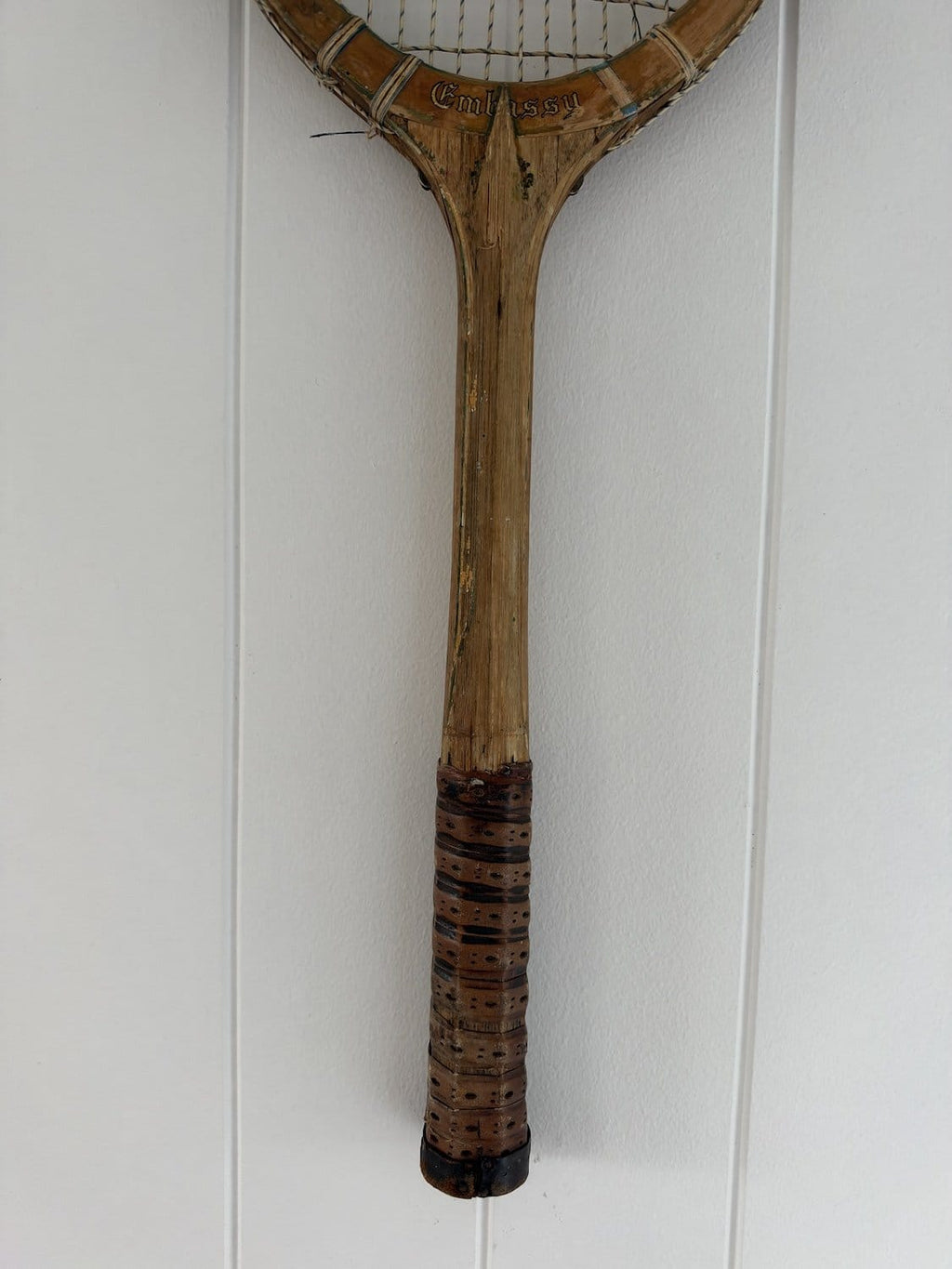 Vintage Tennis Racquet Wall Art - Red Heart