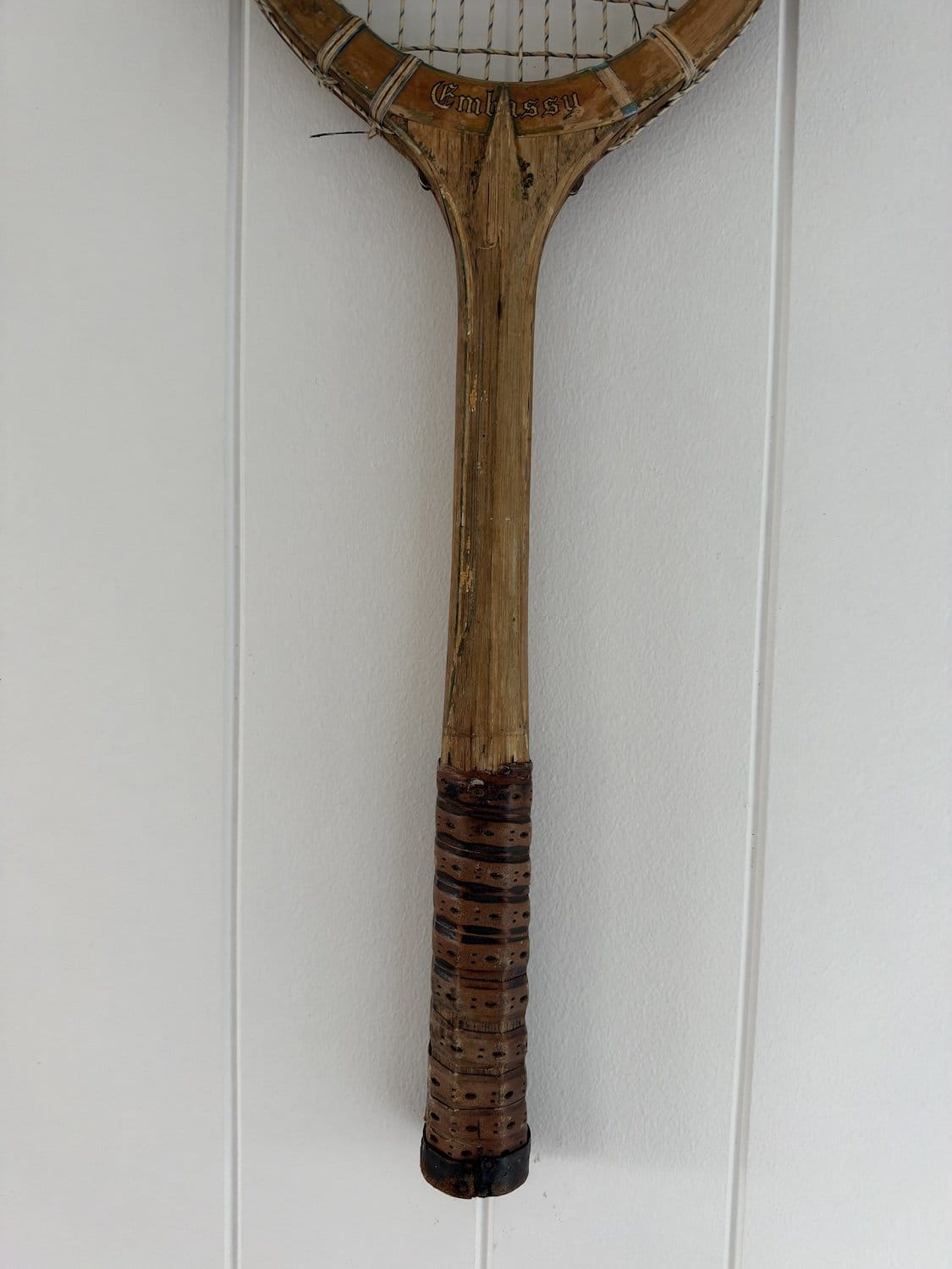 Vintage Tennis Racquet Wall Art - Red Heart