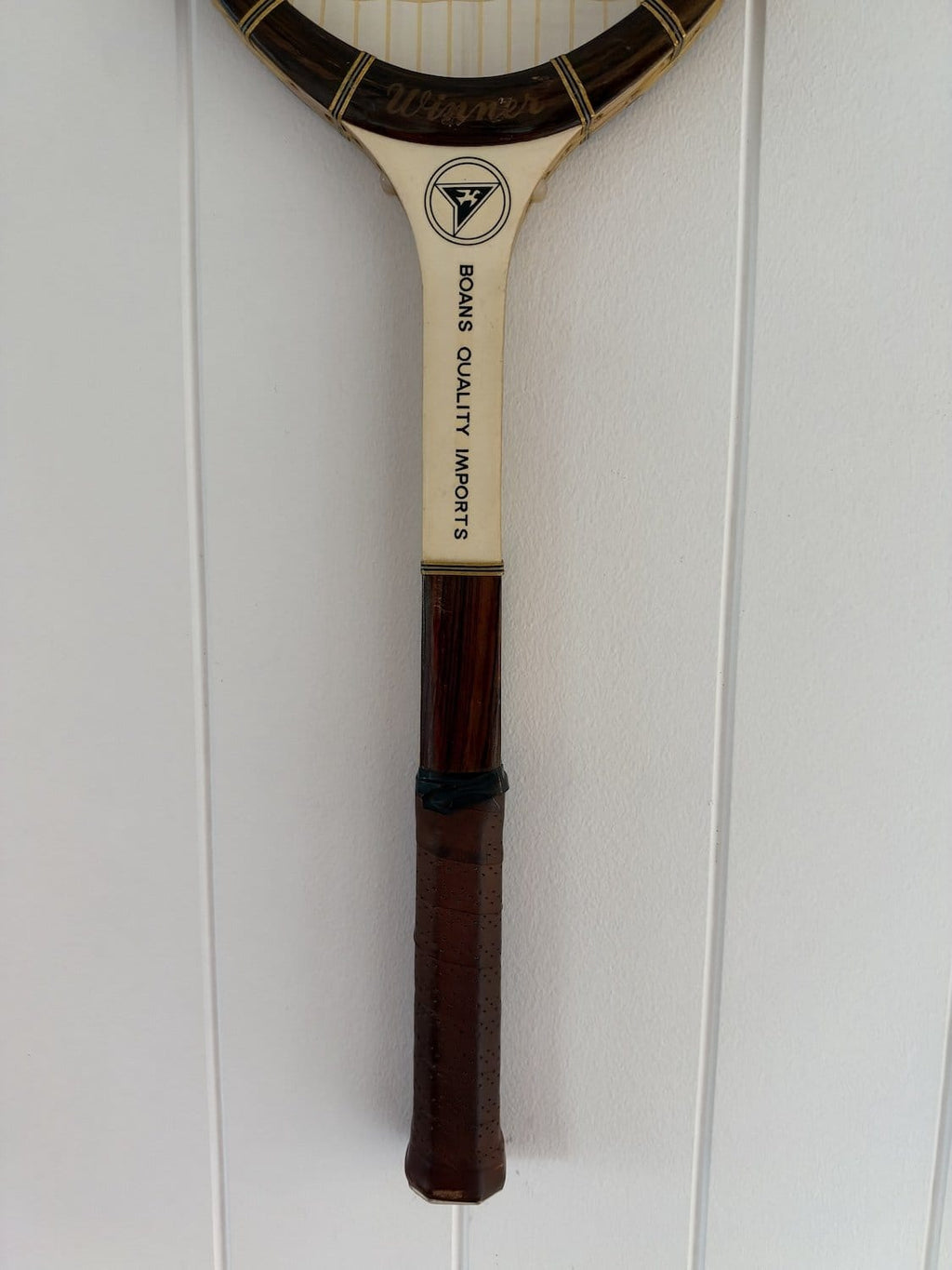 Vintage Tennis Racquet Wall Art - Navy Heart