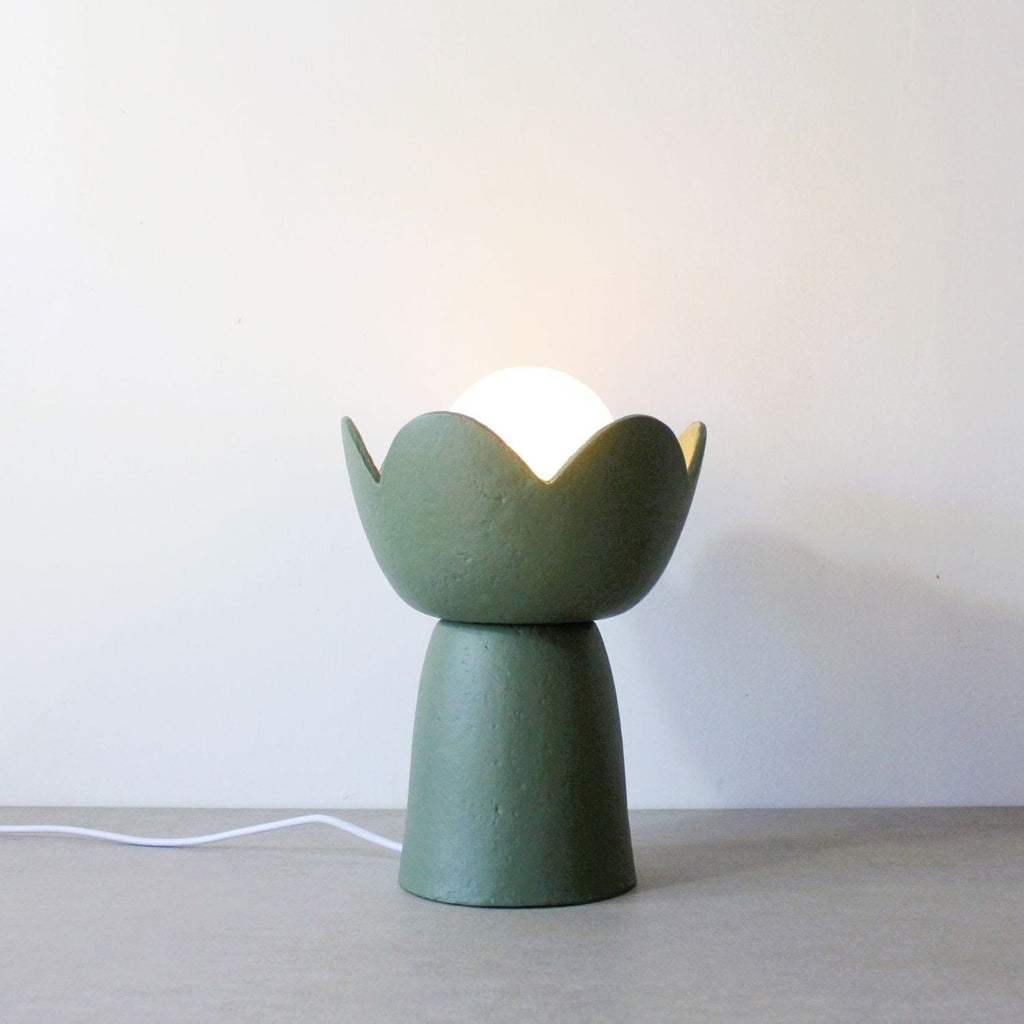 Lotus Table Lamp - Dark Green