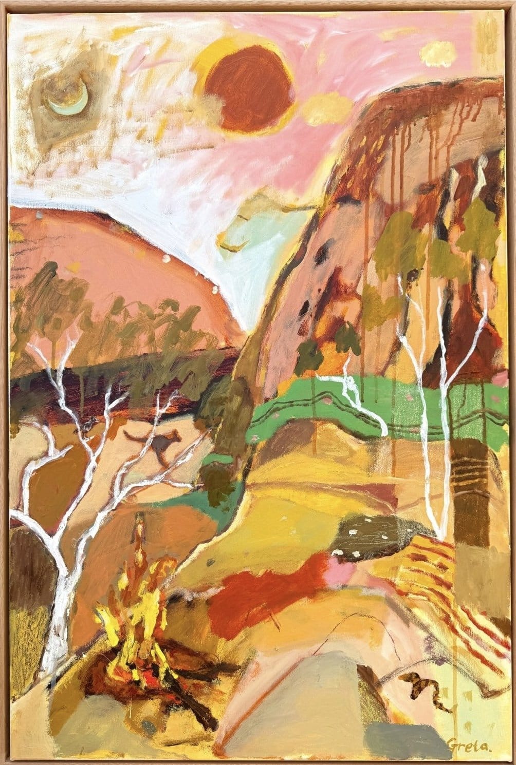 Campfire Country - Original Artwork-Original Art-Greta Hounslow-Greenhouse Interiors Pty Ltd