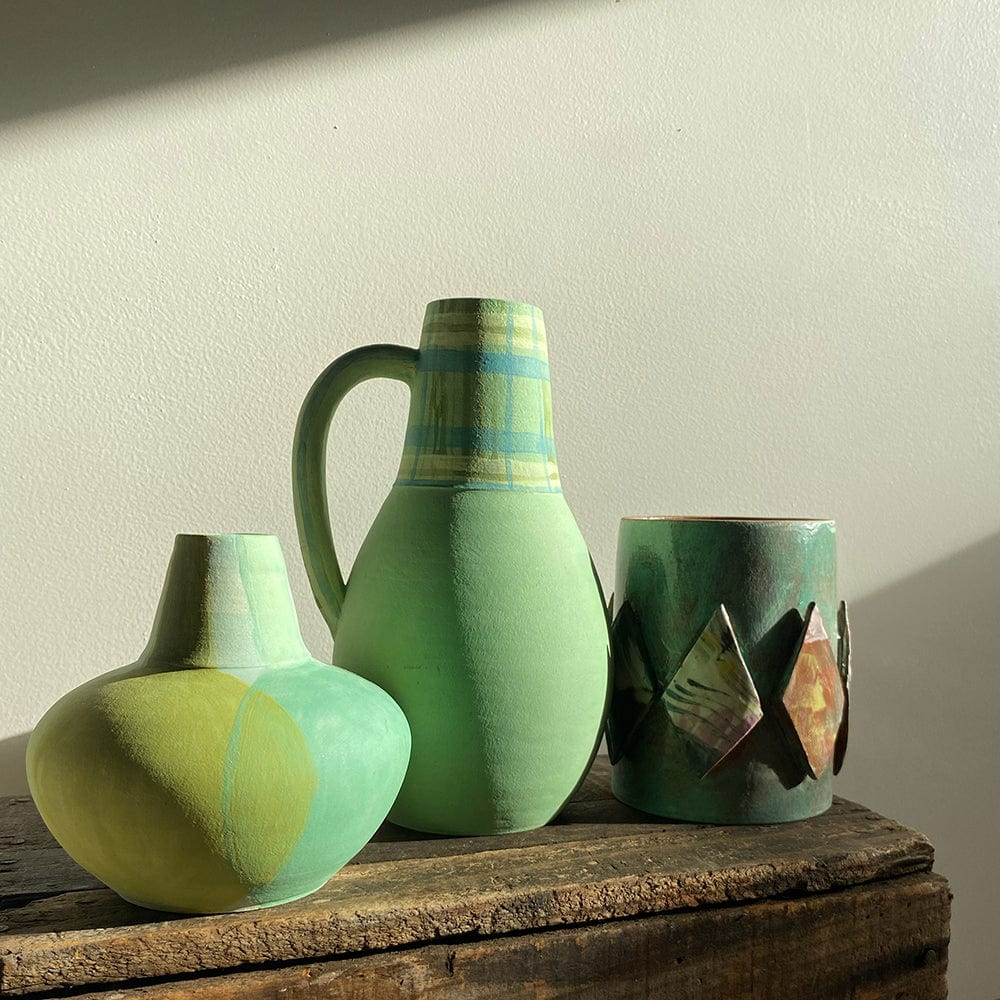 Green Plaid Jug