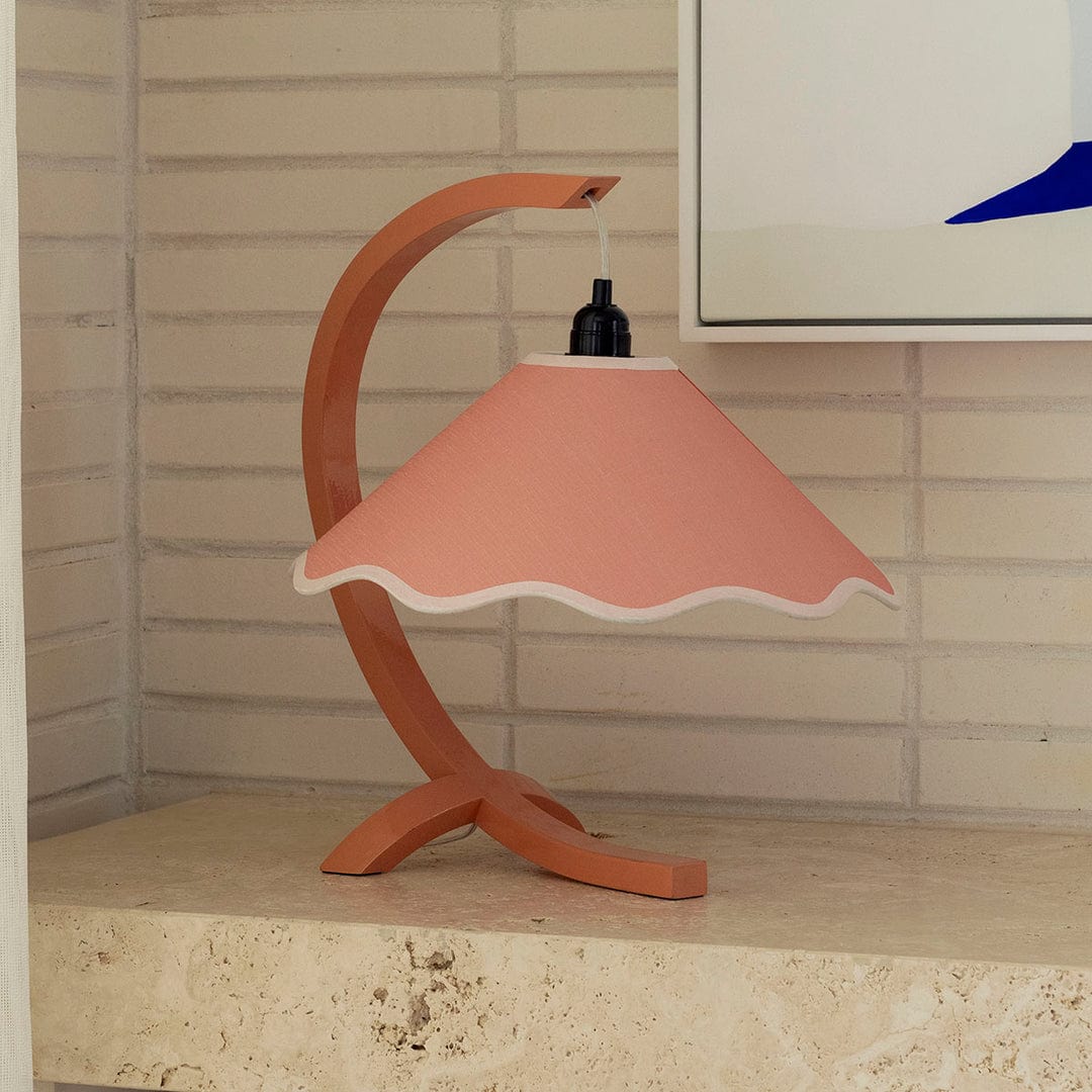 Kira Table Lamp - Coral & Cream