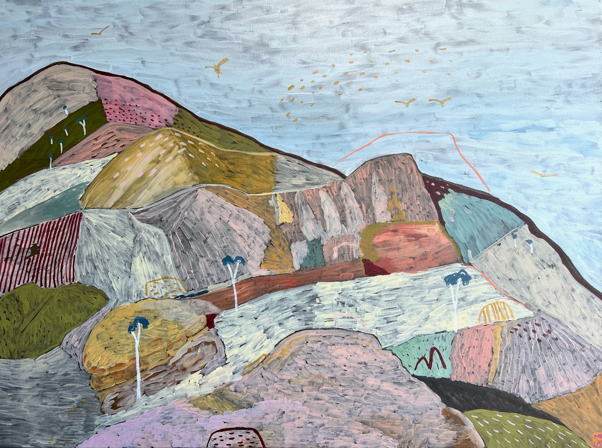 Wes Climbs The Mountain In Yellow Sneakers - Original Painting