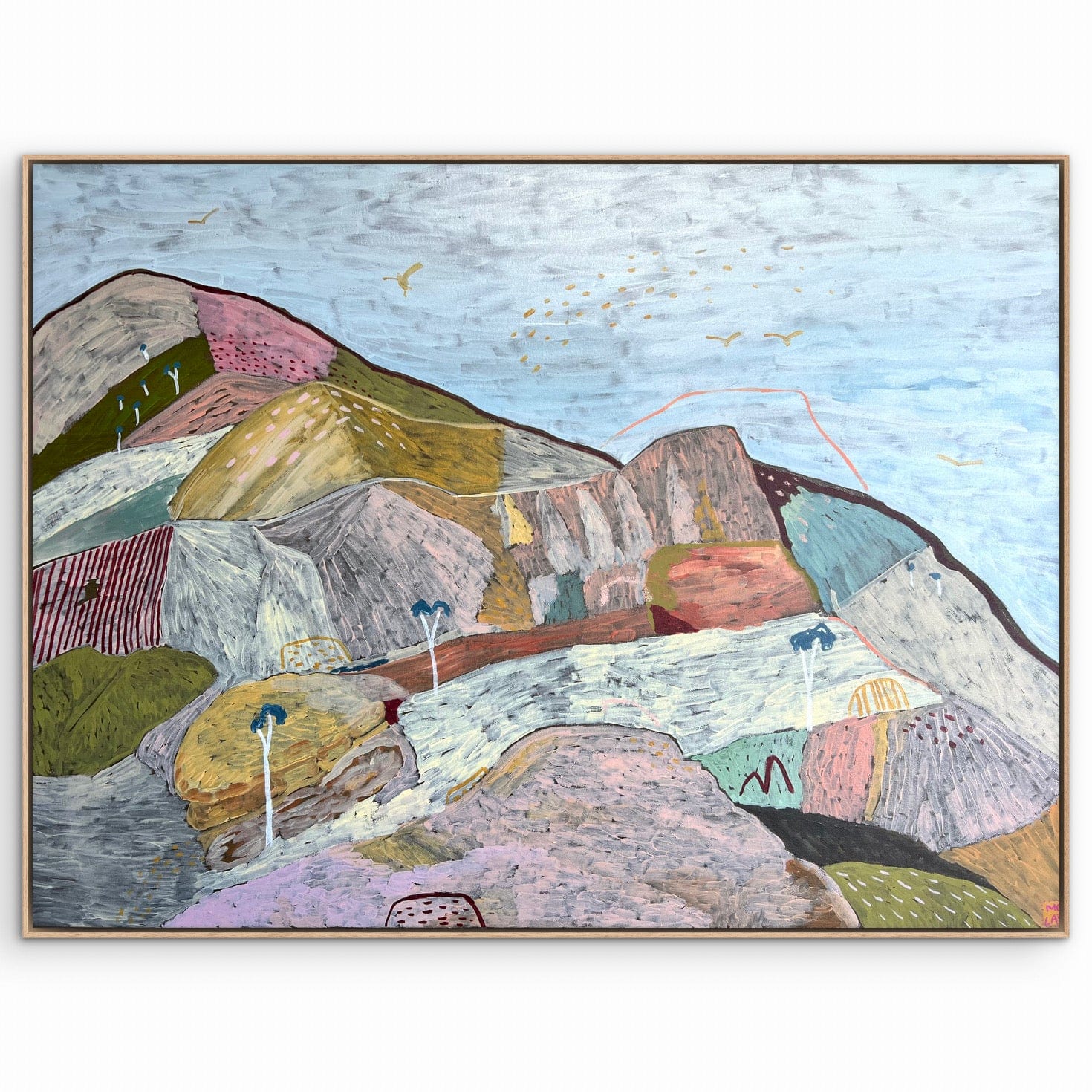 Wes Climbs The Mountain In Yellow Sneakers - Original Painting