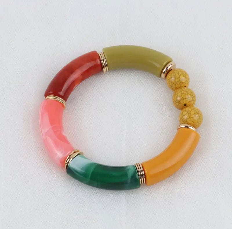 Lillian Bracelet - Pink and Mustard