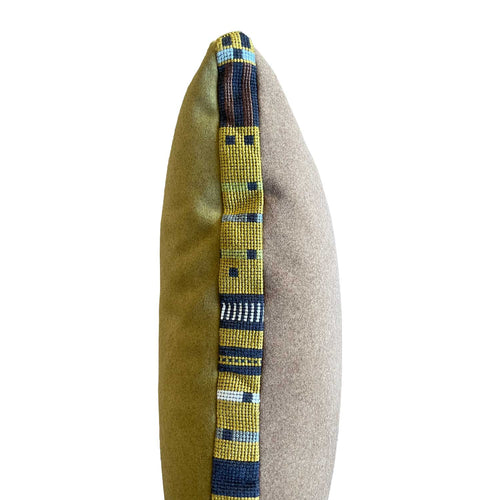 Hand Made Cushion - Pistachio & Mushroon