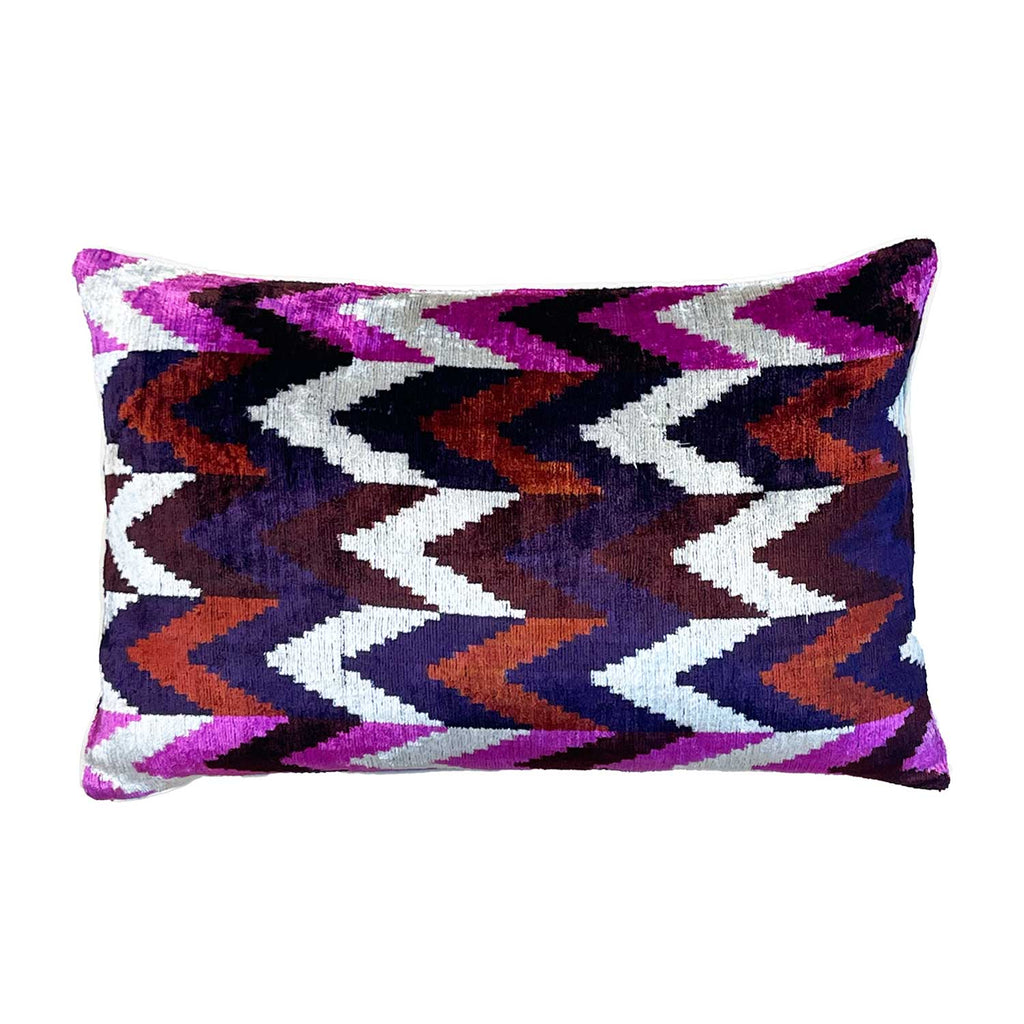 Sultan Silk Cushion in Pink Aztech